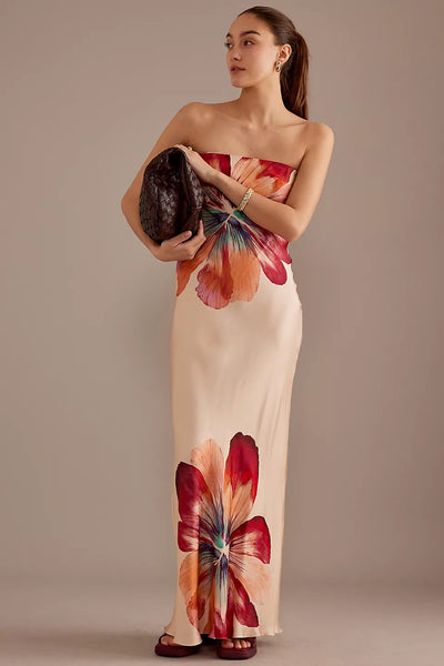 Satin Floral Dress